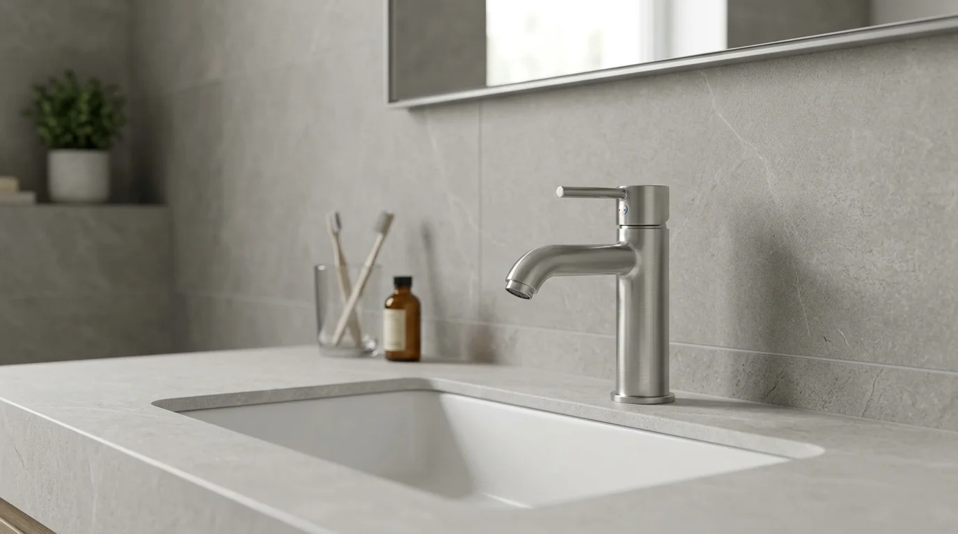 Lavabo en cromo cepillado