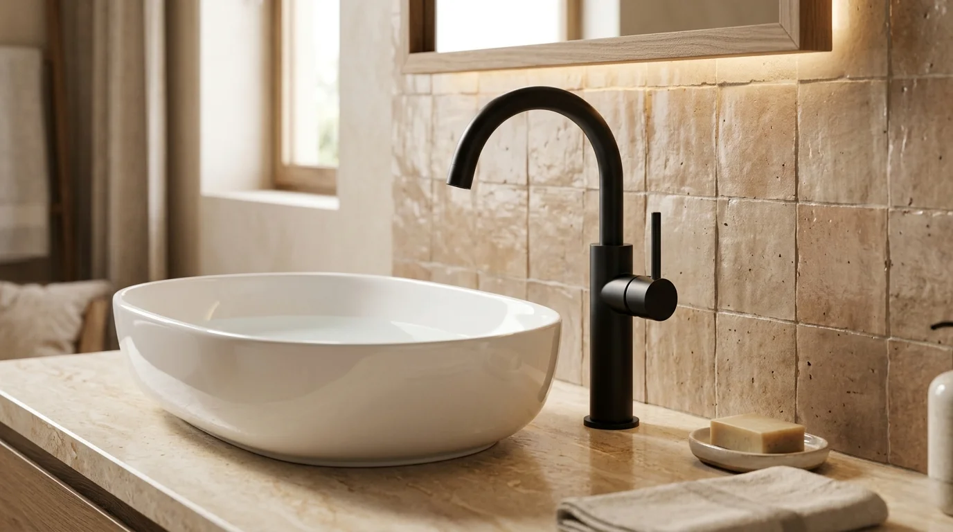 Grifo de lavabo de Monomando de caño alto