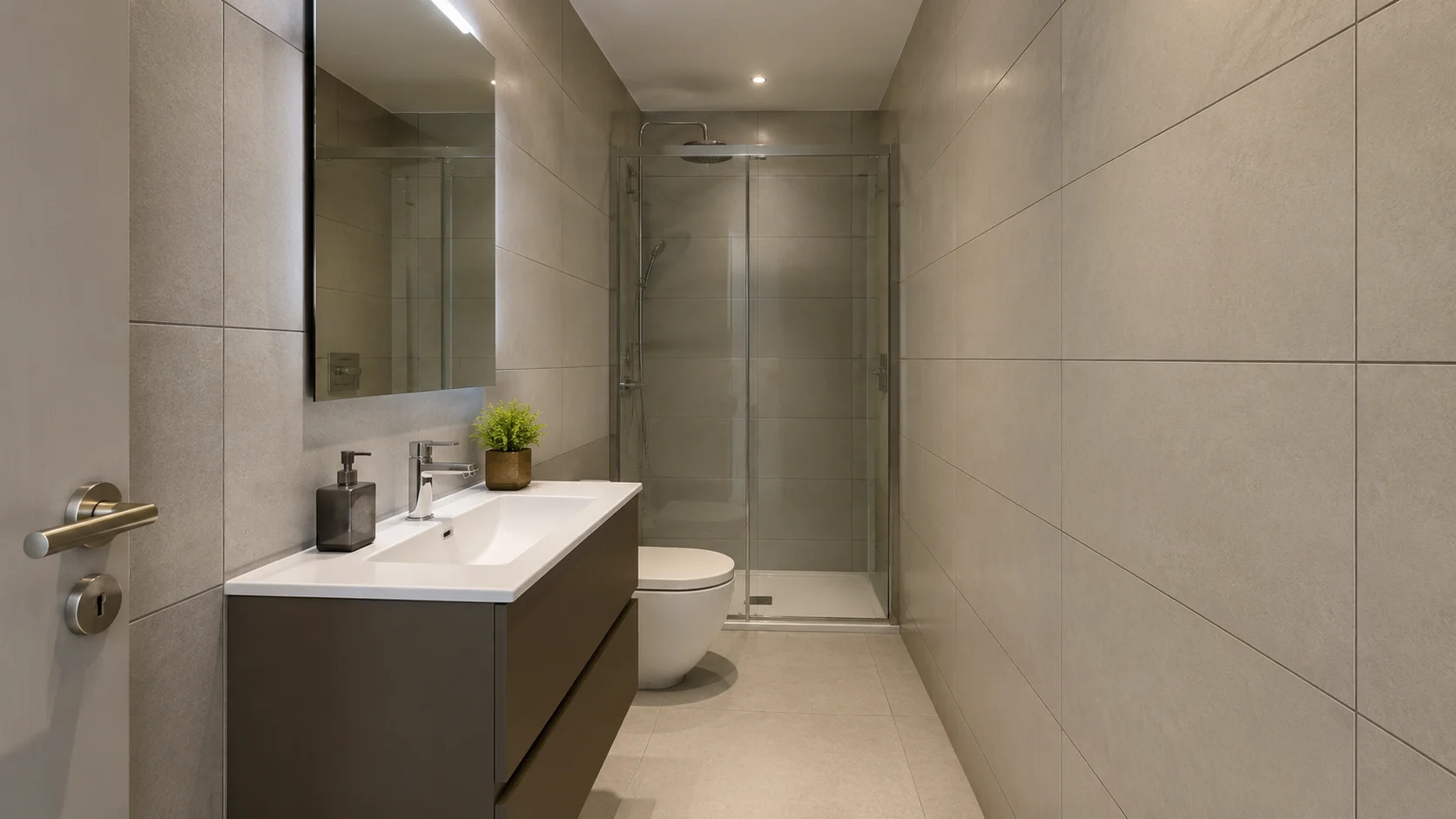 Distribución de un baño rectangular