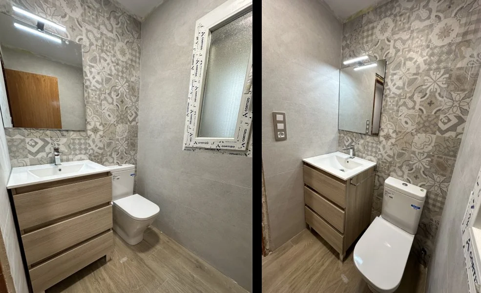 Fotos del aseo realizadas después de que Azulejos La Unión lo reformase