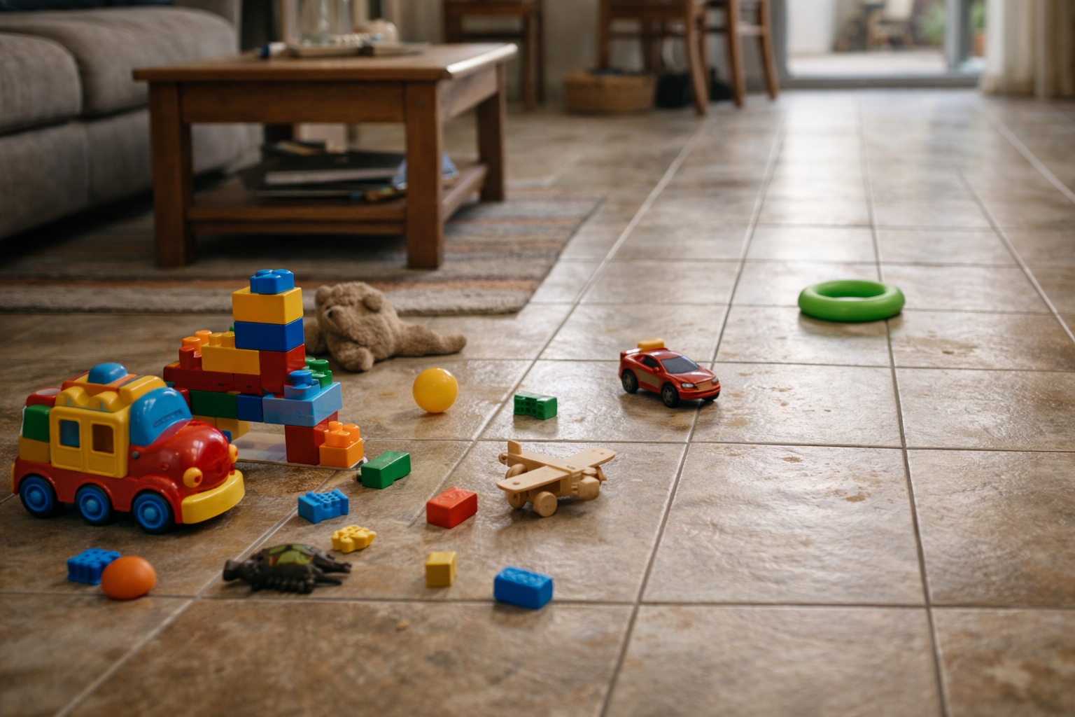 Niños jugando en el suelo
