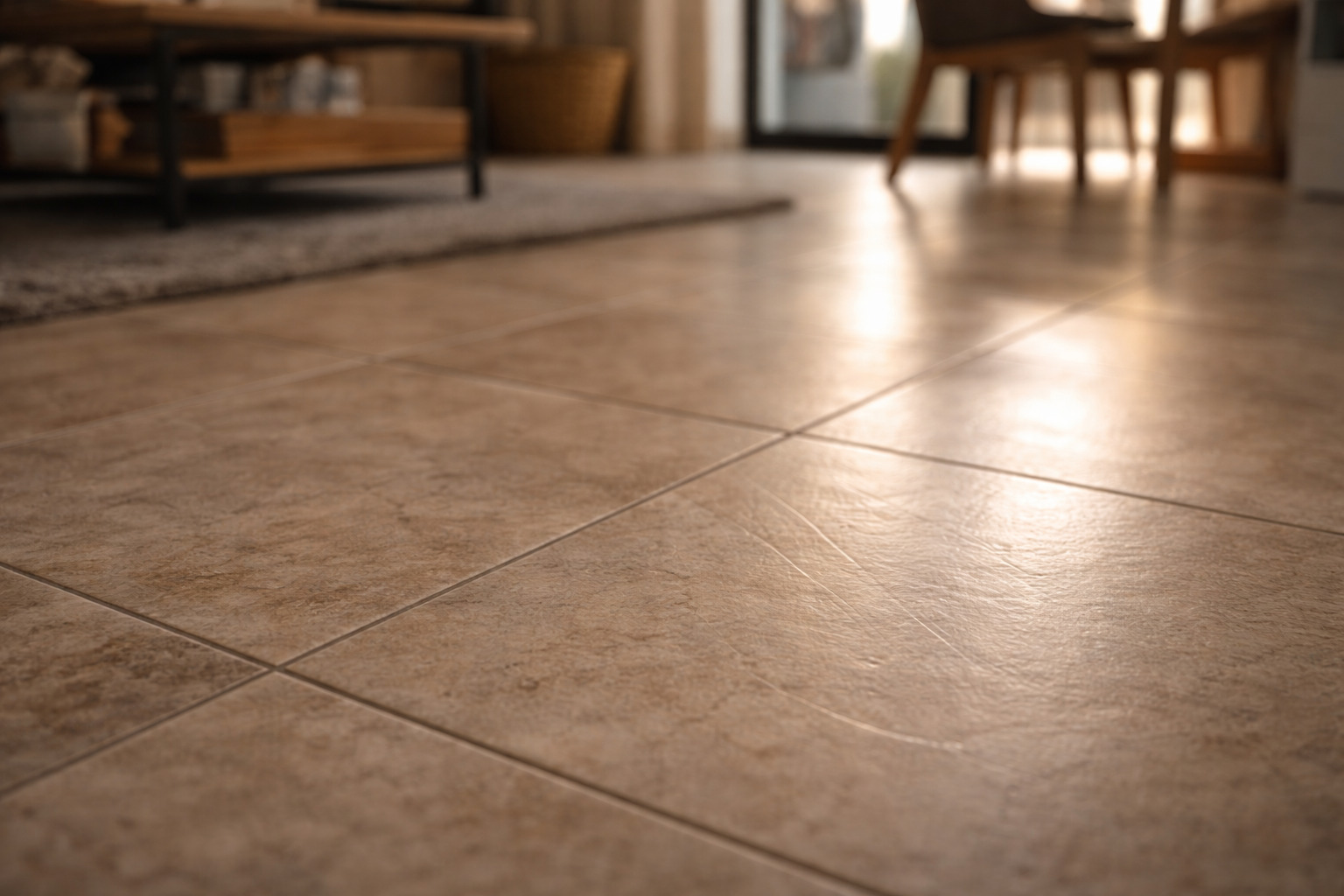 Baldosa de cerámica iluminada por sol