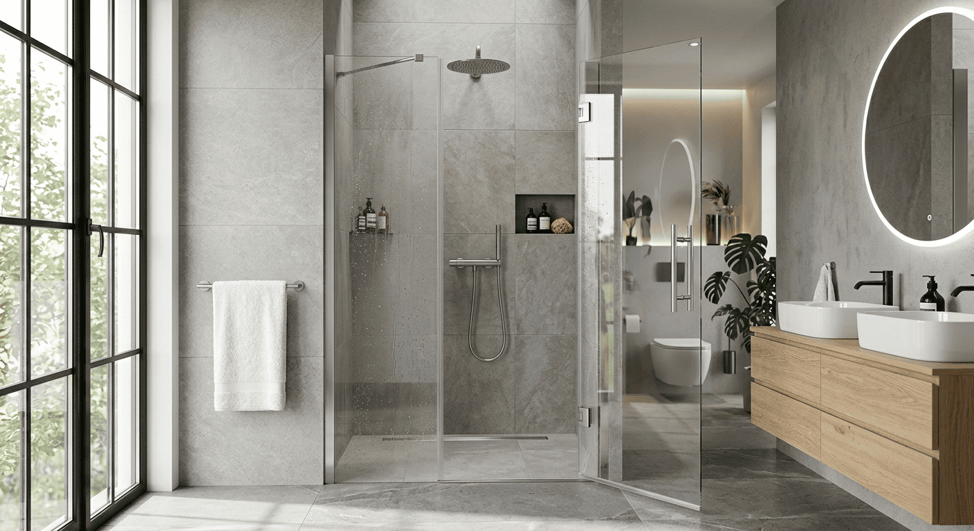 Mampara de baño abatible