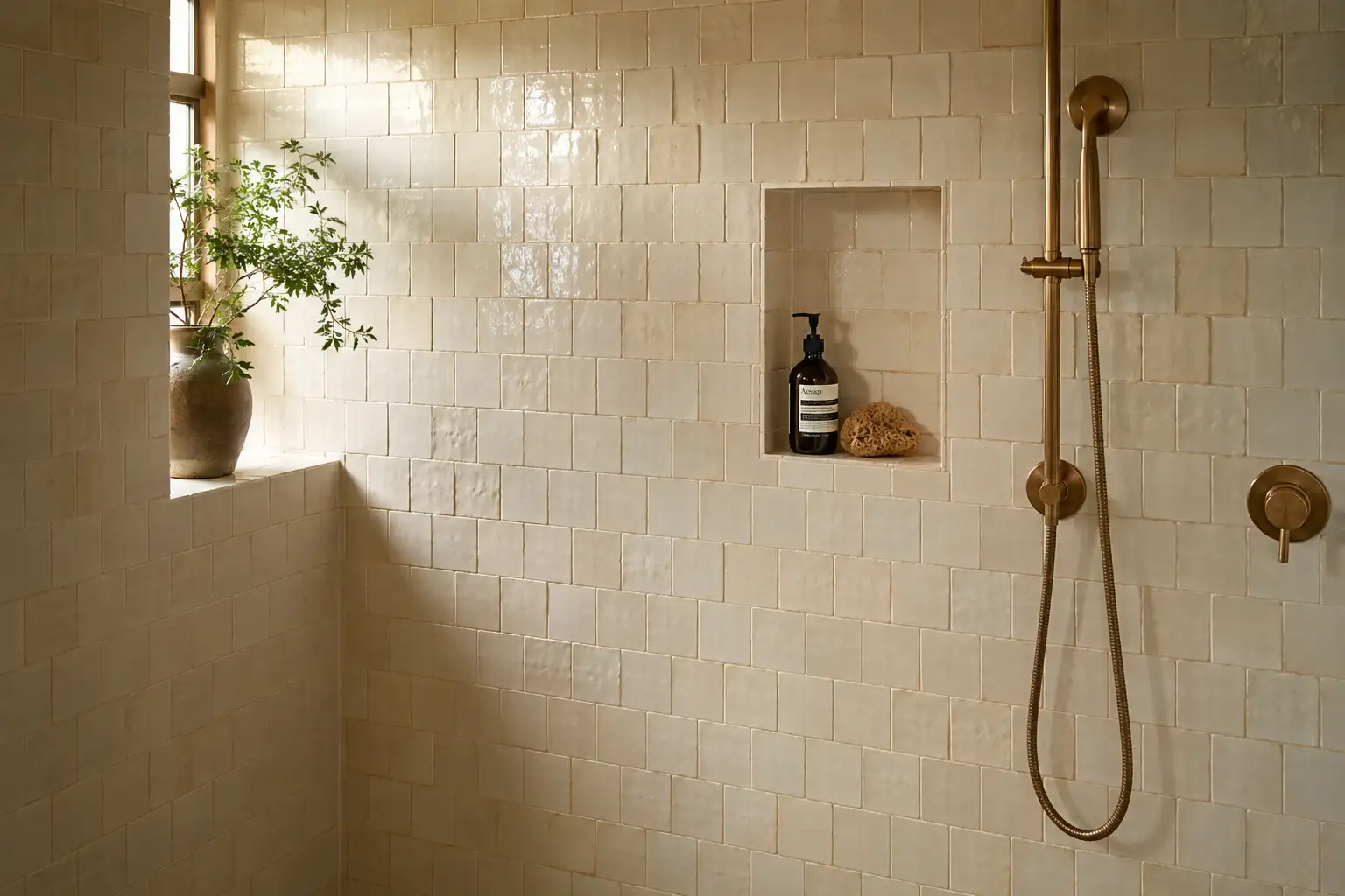 Baño con azulejo artesanal