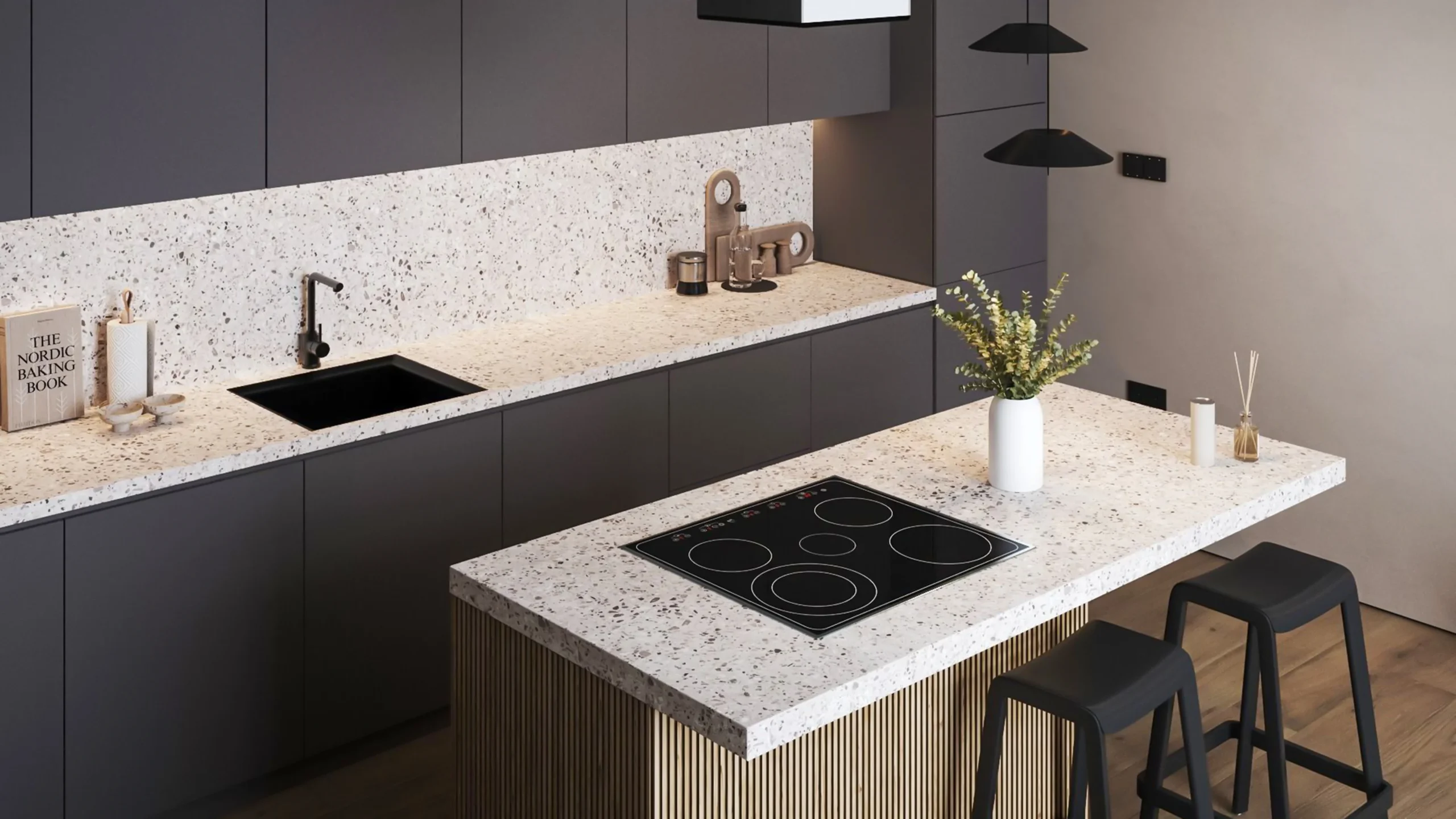 Encimera de cocina: cuarzo, granito o laminada